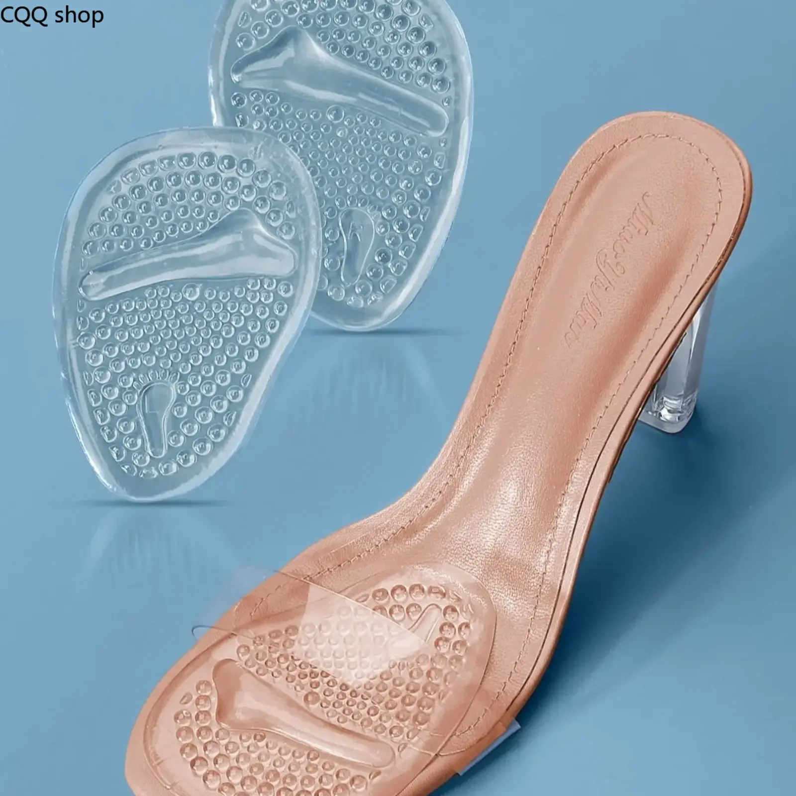 Non-Slip Gel Half Insoles for High Heels, breathable and moisture-wicking. Soft comfortable fit, relieves foot pressure, ideal for all-day walking and daily wear