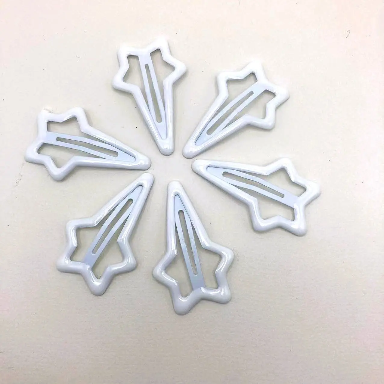 Five-pointed Star Hair Clip In Solid Color With Oil-drip Design