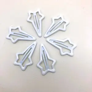 Five-pointed Star Hair Clip In Solid Color With Oil-drip Design