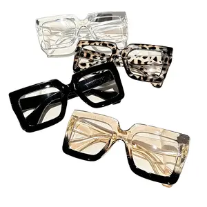 Unisex Fashionable Leopard & Ombre Pattern Eyeglasses, Trendy Casual Eyeglasses for Everyday Use, Fashion Accessories for Outdoor Activities Eyewear Frame