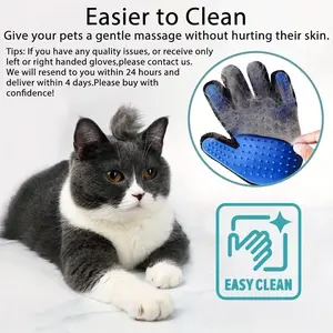 Cat Grooming Glove Pet Care Tool, Soft Silicone Design for Gentle Handling & Efficient Cleaning, Essential Cat Accessories for Owners