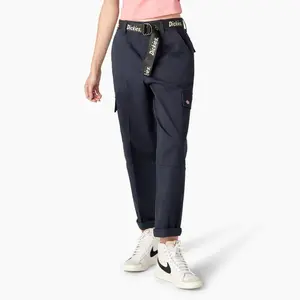 Dickies Women's Relaxed Fit Contrast Stitch Cropped Cargo Pants, Dark Navy (DN), ,26