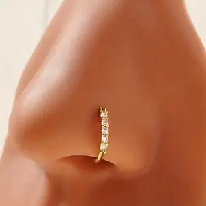 Mini Zircon Super Flash Fine Diamond Exquisite Open Ring Nose Ring Human Puncture Nose Ring Clip