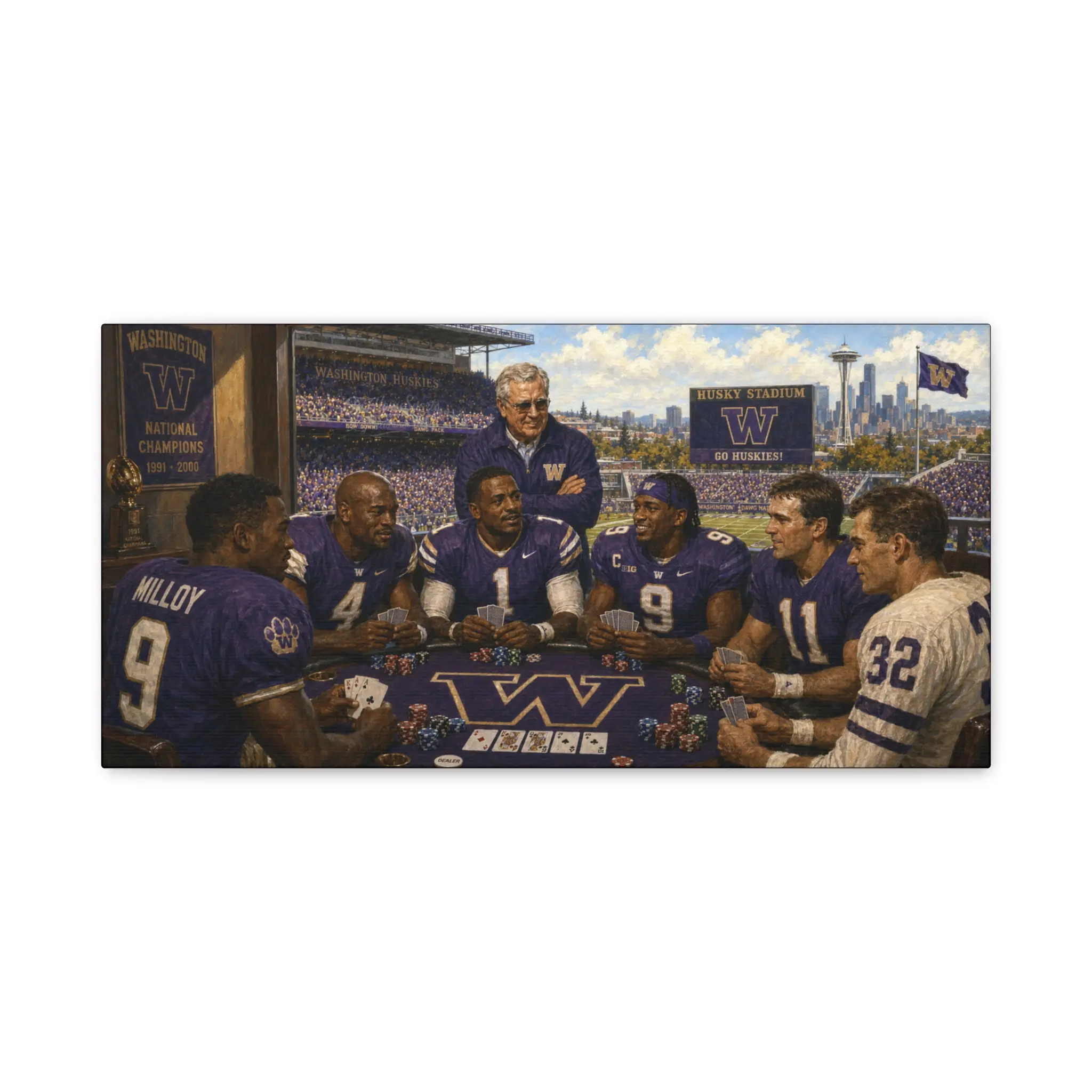 Washington Legends at the Table on Canvas - Wall Decoration, Living Room