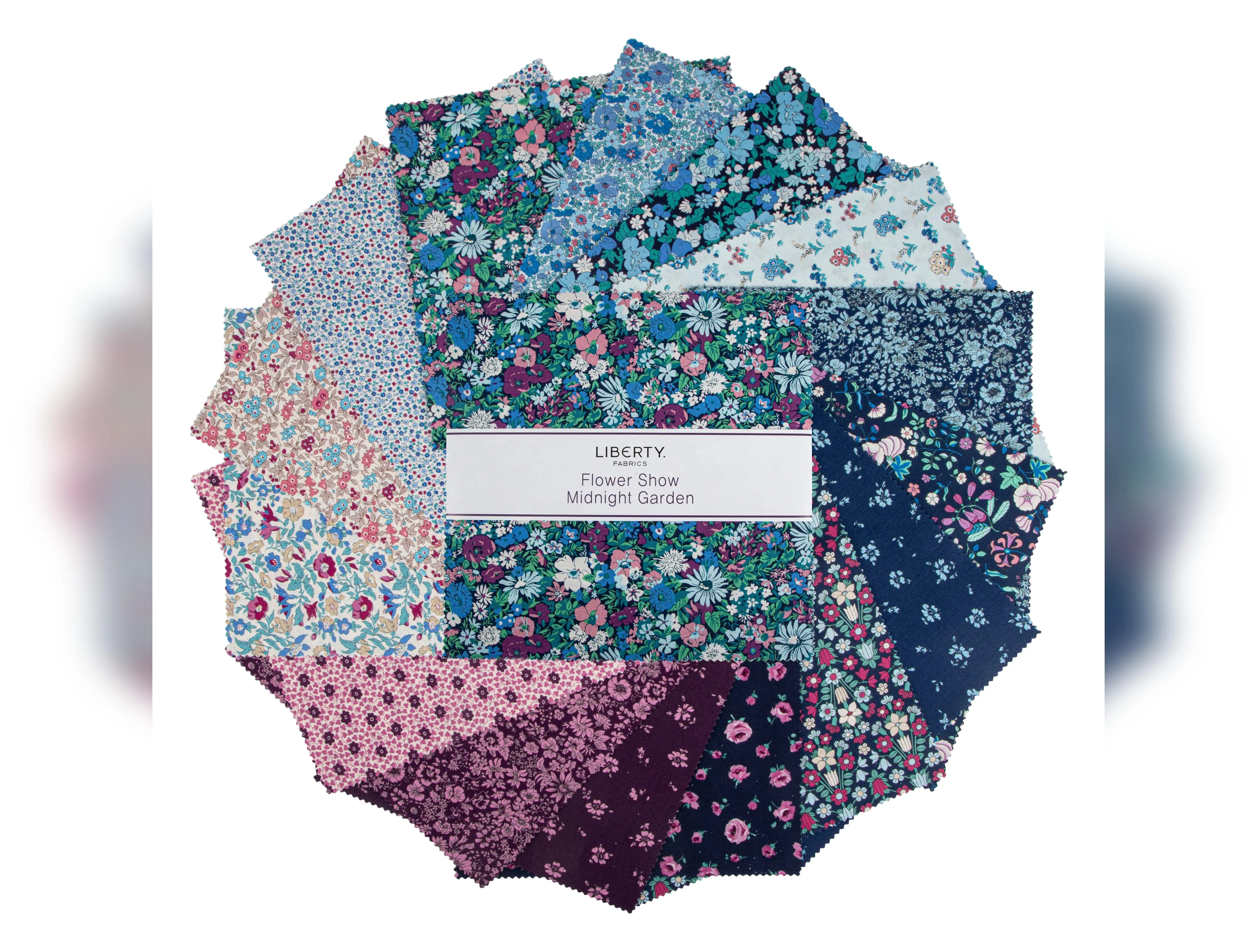 Flower Show | Midnight Garden 10" Square Pack by Liberty Fabrics for Riley Blake | 42 pcs