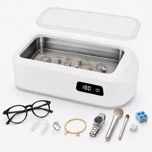 Household Large Capacity   Versatile   Ultrasonic Cleaner Machine, 640ML 49kHz Sonic Cleaning Device with 4 Timer Modes and 304 Stainless Steel Tank for Eyeglasses, Jewelry, Retainers, Watch Bands, Keycaps and Small Items