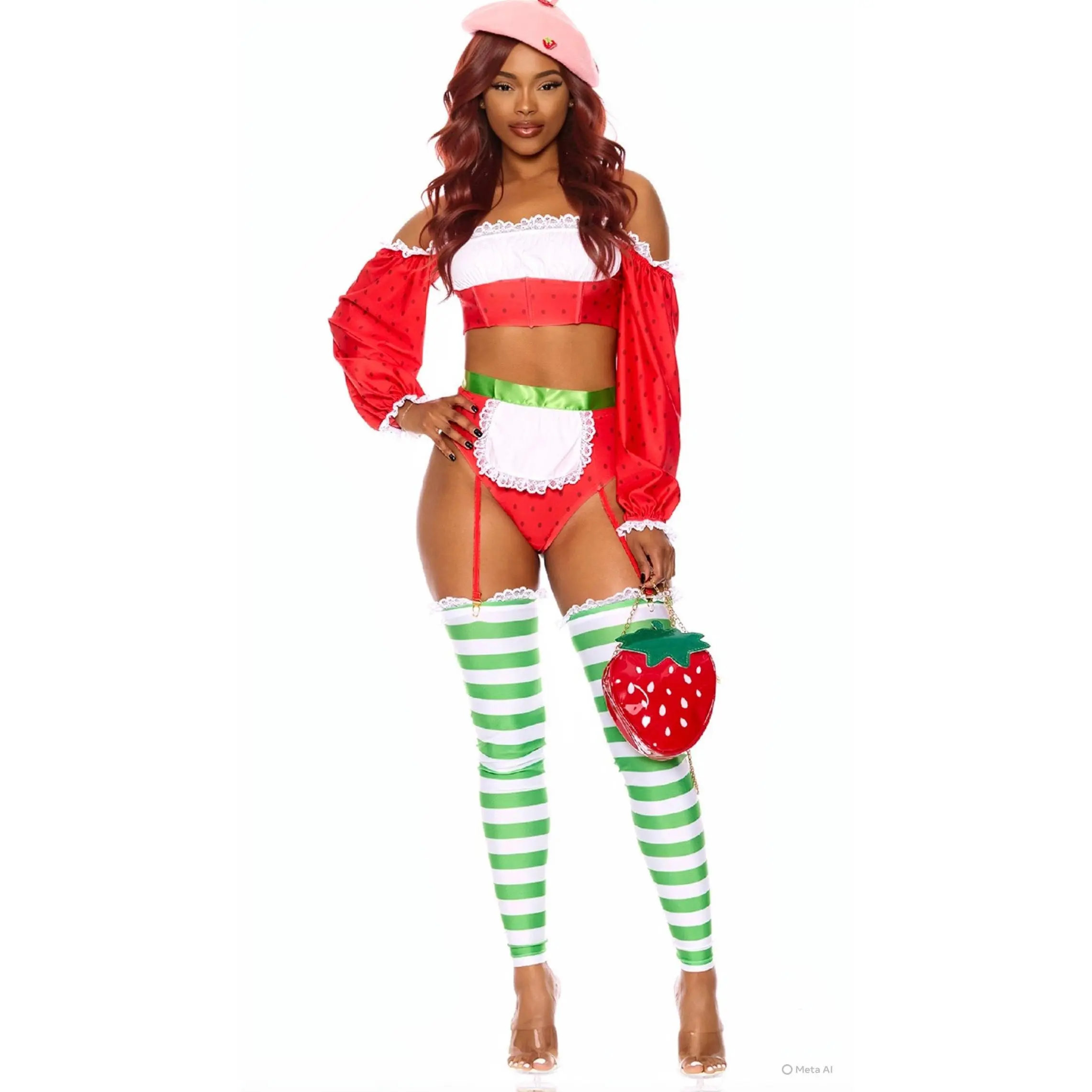 Strawberry Shortie Cartoon Character Costume