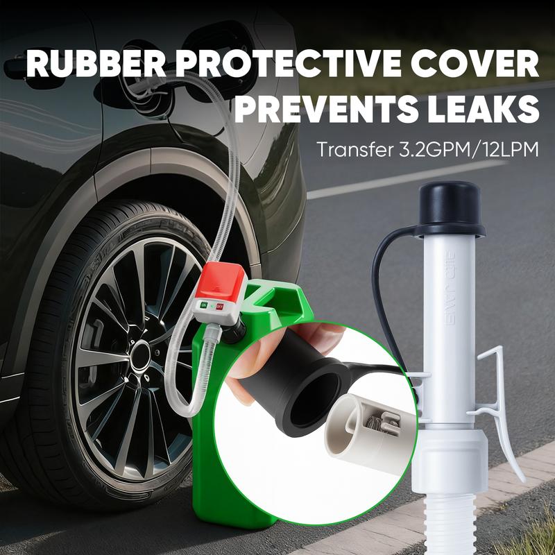 SHEKAR Portable Automatic Car Fuel Transfer Pump Auto-Stop 3.2GPM, USB Charging for Gasoline, Diesel, Kerosene, Light Oils, Non-Potable Water, Apply to Automobiles, Motorcycles, Lawn Mowers, Chainsaws, Agricultural Equipment, Heavy Duty