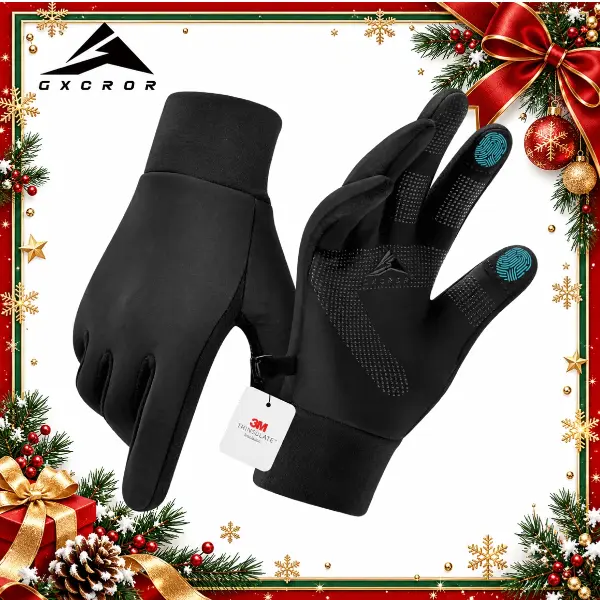 GXCROR Unisex Adult Winter Gloves -Thermal Insulation, Windproof, Touchscreen, Anti-Slip Nylon Blend, Snug Flex Outdoor Sports Gear for Hiking, Cycling
