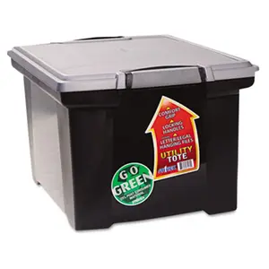 Stx  Portable File Tote w/Locking Handle Storage Box Letter/Legal Black