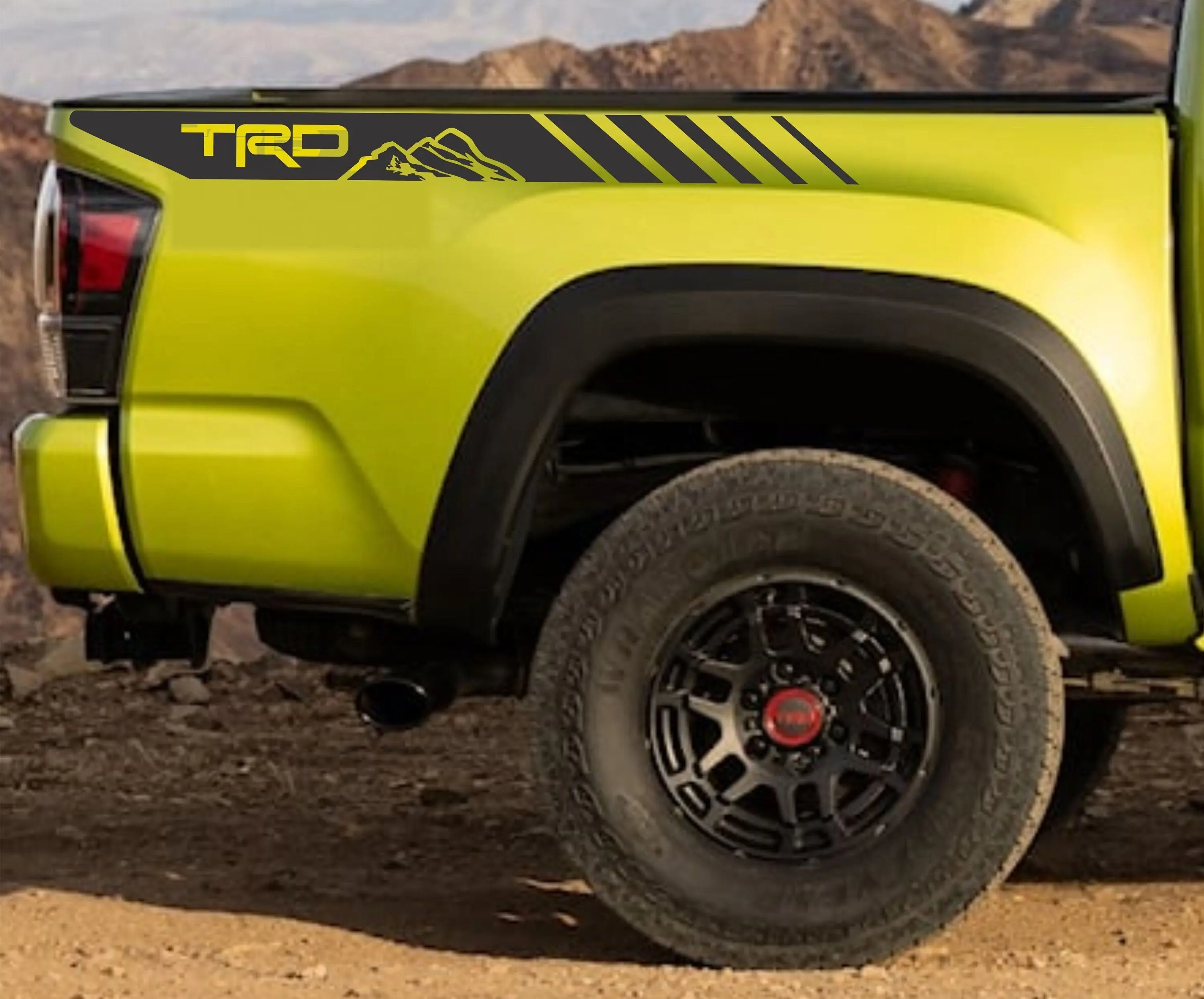 Toyota Tacoma set of 2 TRD MOUNTAINS Bed Vinyl Decal Sticker Graphics Kit, Truck bedside decals