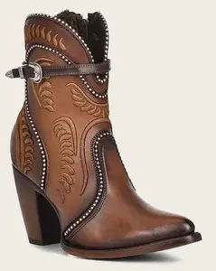 Embroidered Honey Ankle Booties CU483