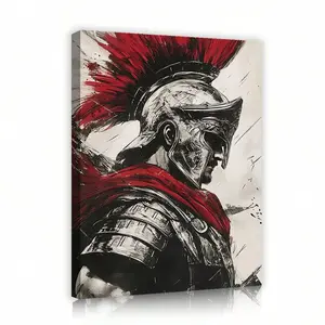 1pc Spartan Warrior Canvas Wall Art Roman Soldier Canvas Prints Historical Armor Wall Decor Medieval Knight Artwork Rustic Framed Paintings Gladiator Theme Canvas Poster Home Office Decor