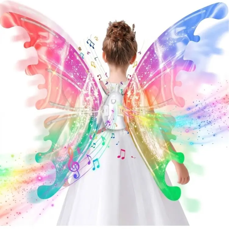 Unisex Light Up Fairy Angel Glowing Butterfly Wings for Dogs - Adjustable Soft Straps, USB Recharge, Bright LED Effect, Color-Changing LED, Lightweight Comfortable Fit, Halloween Aesthetic Festive Party Accessory