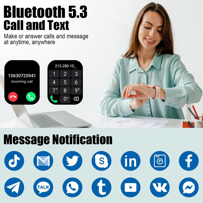 Multi-Functional Smart Watch,1 Count USB Rechargeable Fashion Numbers Watch with Multiple Sport Mode, Wireless Call and Message Reminder,Wearable Smartphone Digital Electronic Gadgets,Fashion Digital Watch,gifts for boyfriend