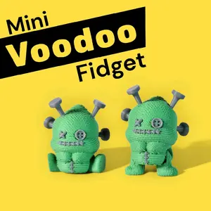 3D Printed Mini Voodoo Doll Fidget Toy: Gothic Halloween Decor