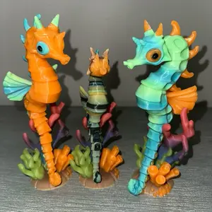 3D Printed Flexi Twisty Seahorse Figurine - Seahorse or Coral Stand (Sold Separately)