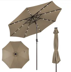 10FT Solar Patio Umbrella with Lights | Outdoor Pool & Backyard Shade for Day & Night Use,  Lights Pool Indoor Outdoor Use, Patio Umbrella, Solar Umbrella, Pool Umbrella