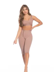 Shapewear Cyclist Zipper Knee Ref.09001 - High Compression 100% Lycra Shorts with Side Zipper & Perineal Opening for Comfort