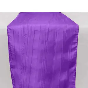 Taffeta Table Runner 12"x108" Purple - Accordion Crinkle Table Linen