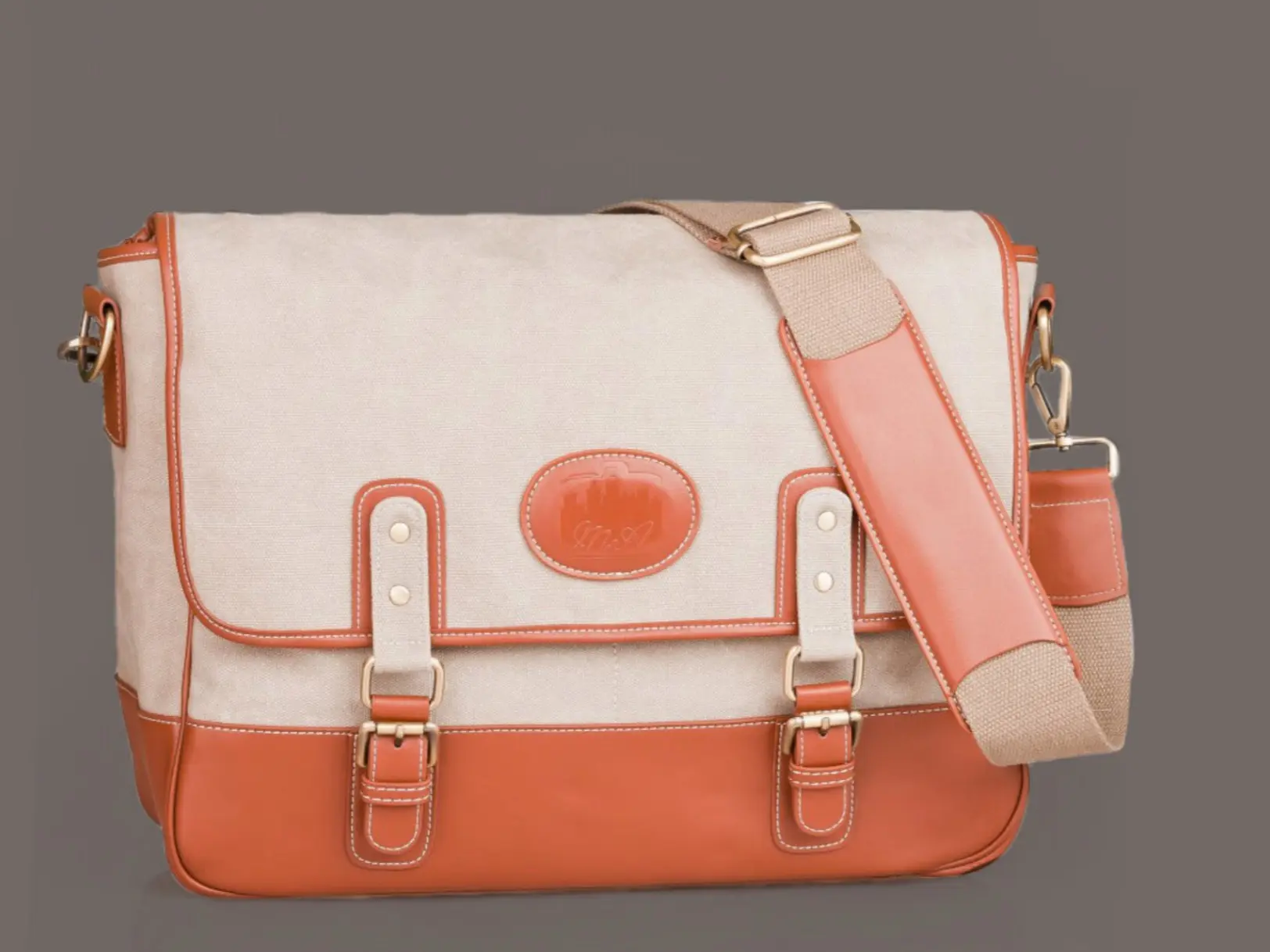 Marcel Ardani Capri Leather Messenger Bag – Grey, Limited Stock, Laptop & Tablet Compatible