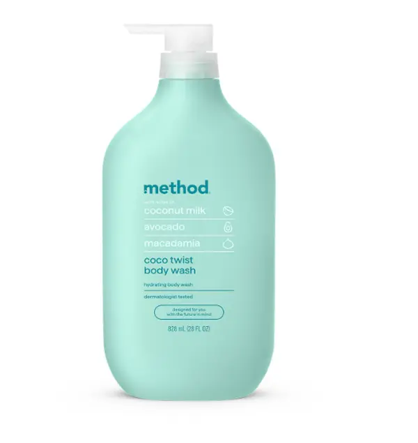 method Body Wash, Coco Twist, 28 fl oz | Soothing Formula, Leaves Skin Feeling Soft & Moisturized, Made Without Parabens, Notes of Coconut Milk, Avocado & Macadamia