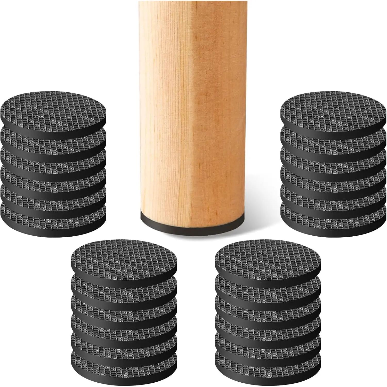 Non Slip Furniture Pads - 24  Furniture Grippers Self Adhesive Rubber Furniture , Anti Slide Furniture Hardwood Floor Protector for Keep Couch Stoppers (1 inch Round)