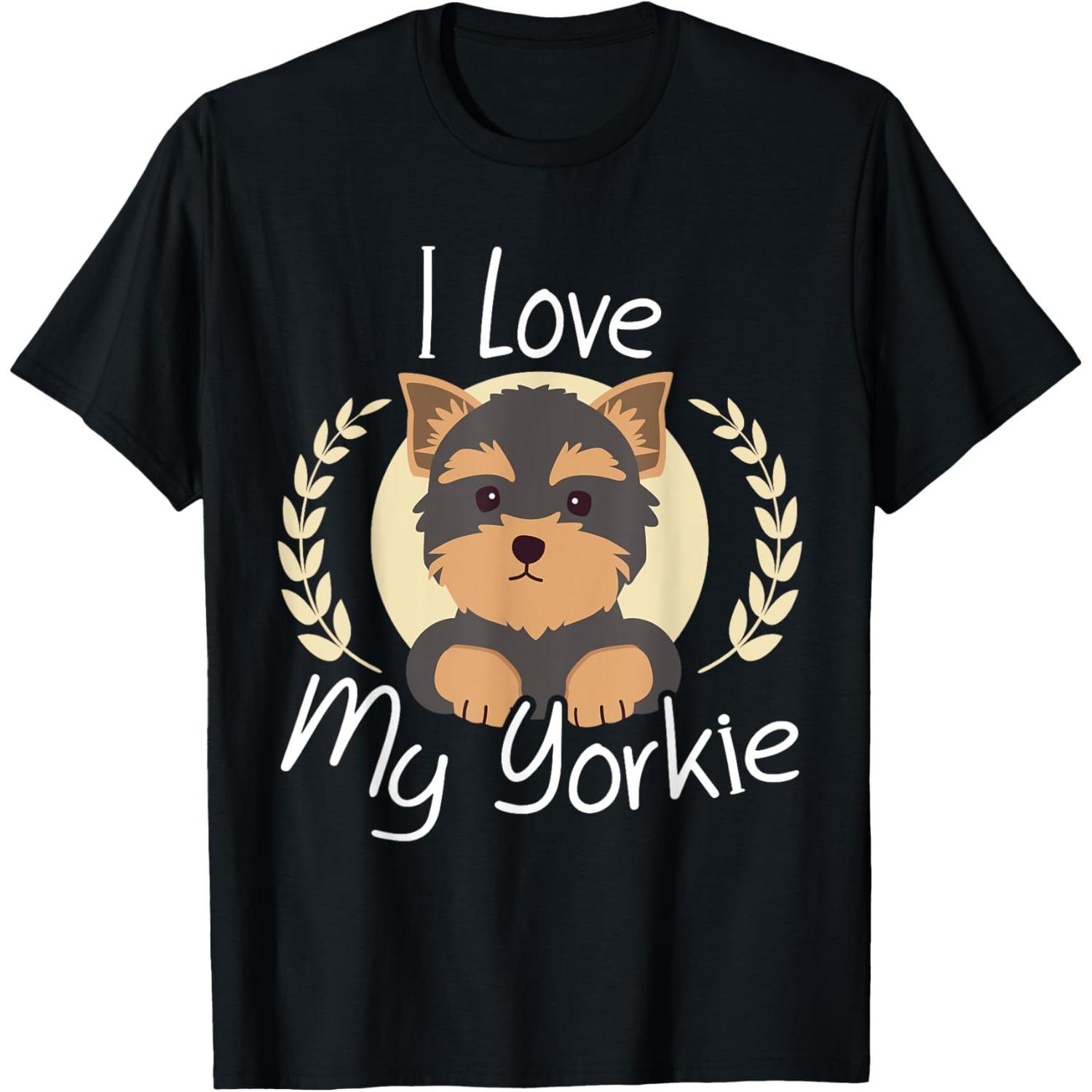 I Love My Yorkie Yorkshire Terrier Dog Lover Puppy Doggy T-Shirt
