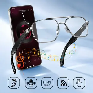 Smart Bluetooth Glasses,Open Ear Audio Eyewear with HD Microphone, Voice Assistant & Touch Control, Wireless Smart Glasses for Outdoor Activities, Running, Commuting, Travel and Daily Use