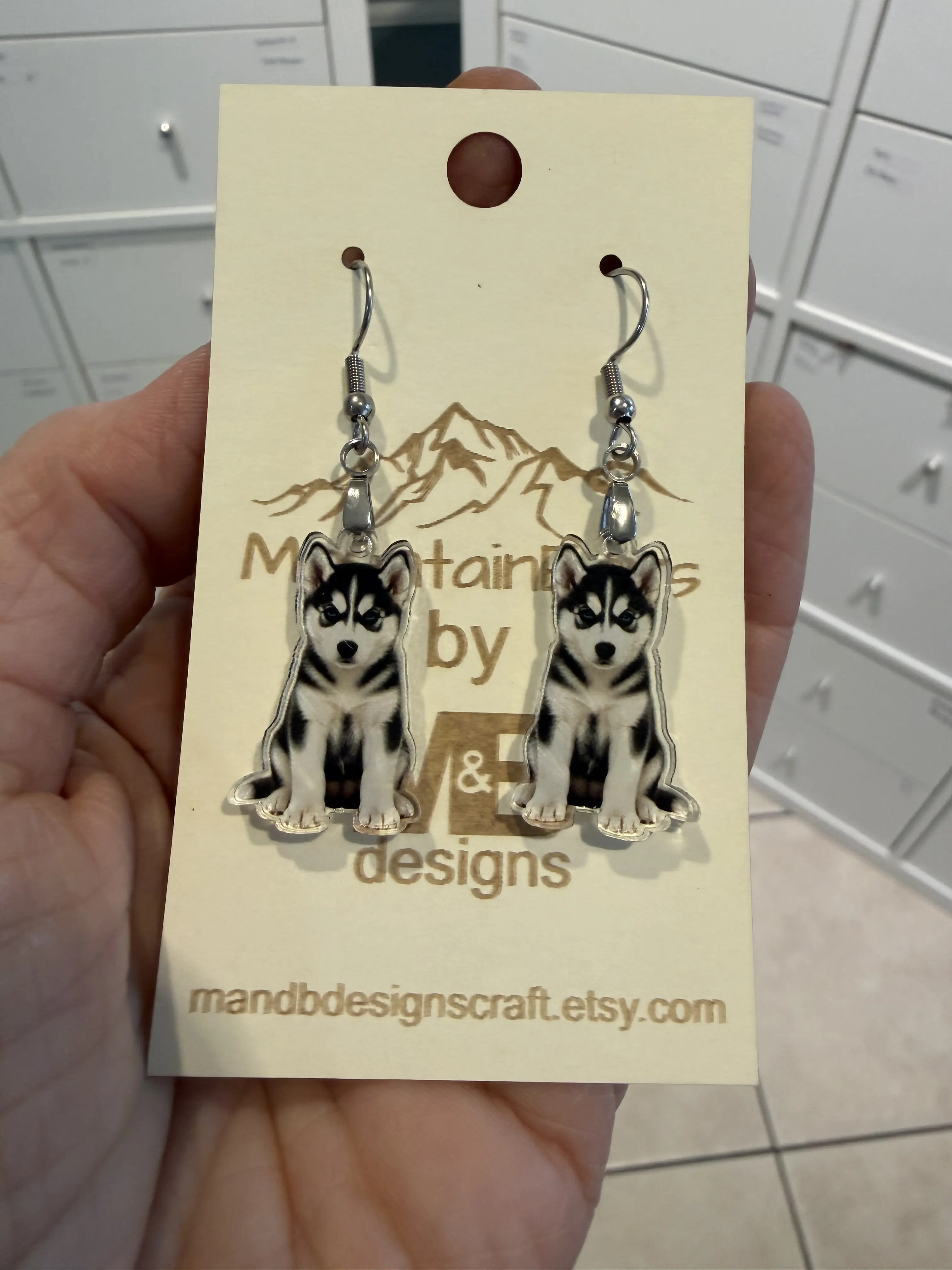 Husky Puppy Earrings