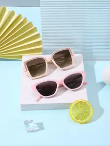 High-Quality Flash Square Frame Retro Cat Eye Sunglasses, Lightweight Durable, Casual Daily Wear, Holiday Gifts, Trendy Square Sunglasses