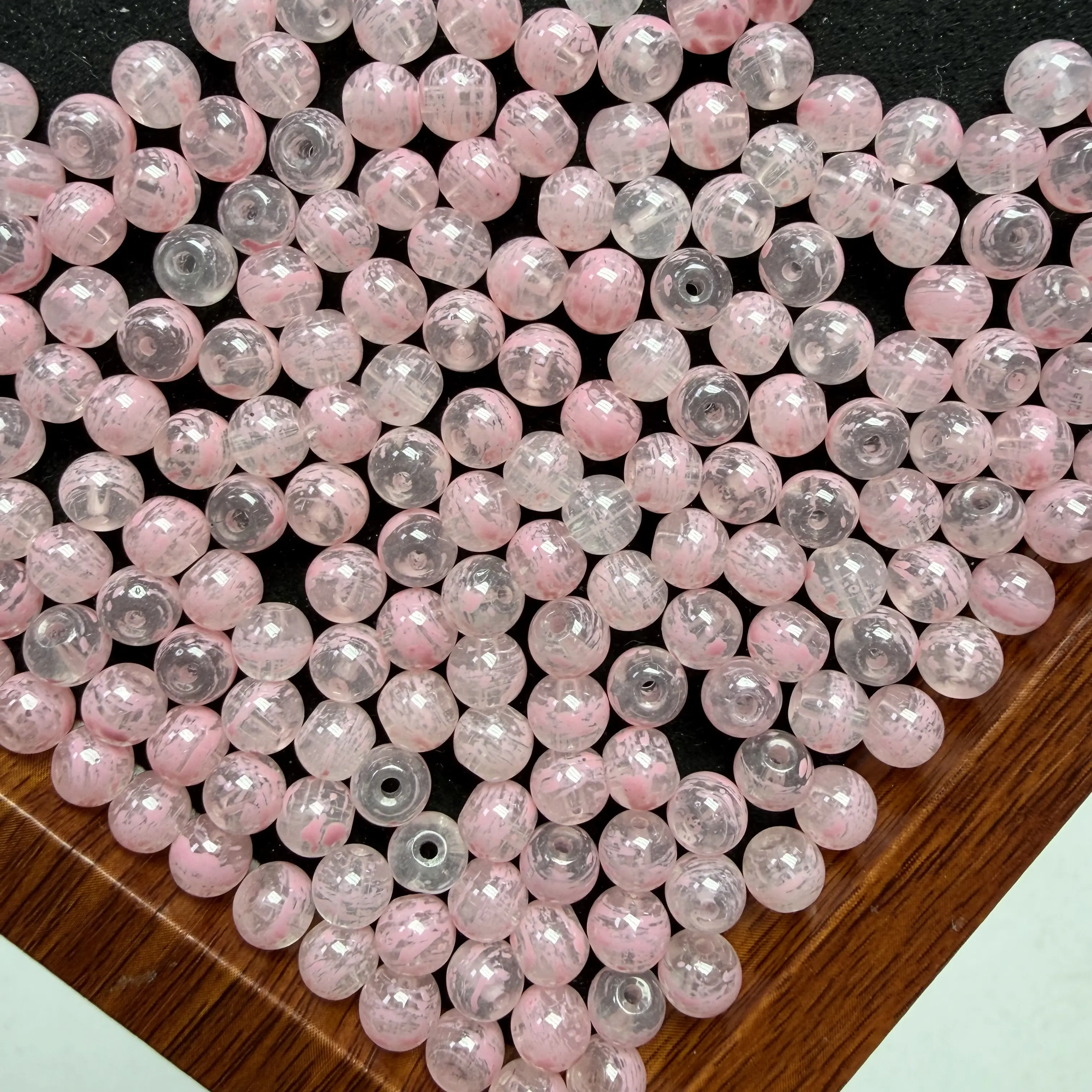 【DIY17】6mm Light Pink Glass Bead 50ml