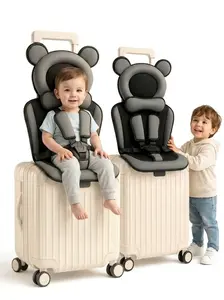 Toddler Luggage Ride-On Seat | Kids Suitcase Seat Attachment | Fits Any Rolling Luggage Kid Seat | Toddler Airport Travel Must-Have | No Stroller Needed | Ages 1-4, Black Color 1Pcs  Without Luggage