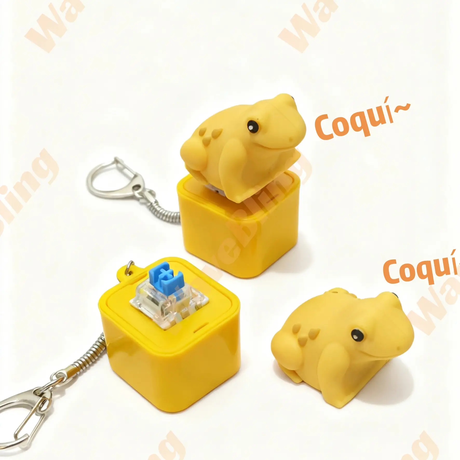 [2026] Coqui Frog Keychain Stress Relief Toy, Casual Compact Lightweight Anxiety Relief Gift with Realistic Croak Sound, Rechargeable Color-Changing LED Light, for Focus Improvement (Kids & Adults)