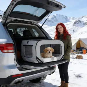 Portable Pop-Up Pet Fence, Durable Puppy Playpen, Puppy Exercise Pen, Indoor Outdoor Foldable Cage, Locking Zipper, Breathable Mesh, Durable Material, Travel Training, Car Seat Option, Large Size