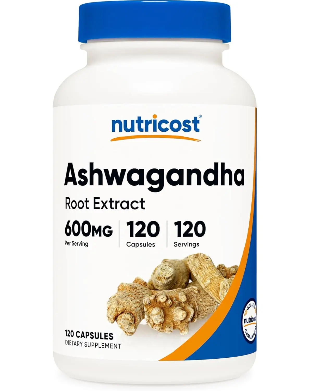 Nutricost Ashwagandha Herbal Supplement 600mg, 120 Capsules - Vegetarian, Non-GMO, Gluten Free, Ashwagandha Root