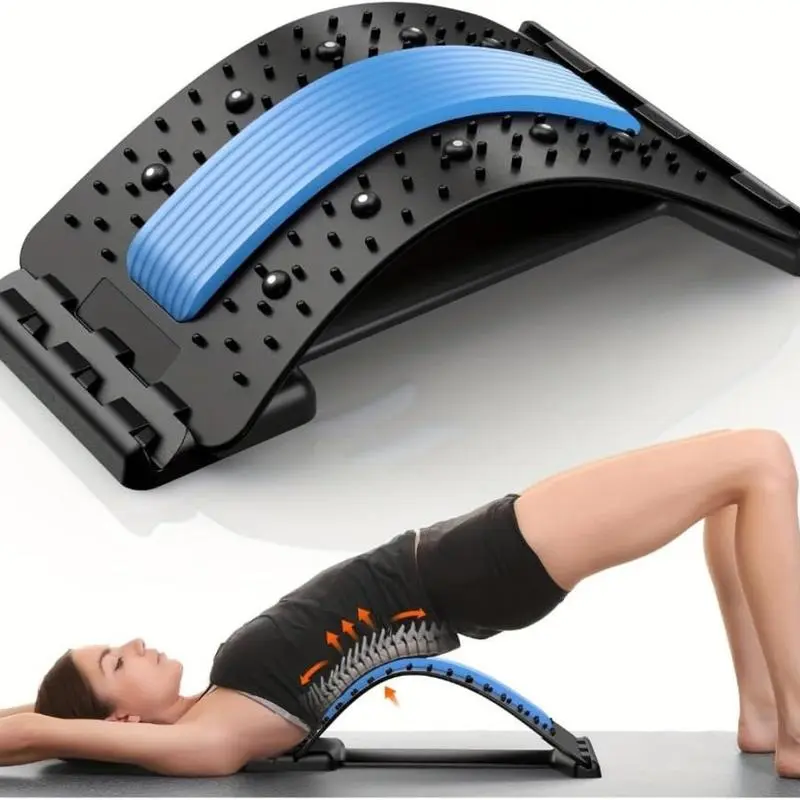 Gentle Lumbar Back Stretcher - 4-Level Adjustable Cracker Board for Lower Back Pain Relief, Spine Decompression, Scoliosis Support (Sports & Outdoor Balance Training Fitness Equipment)