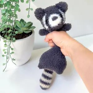 Cute Raccoon Crochet Low Sew Amigurumi Plush for Gifts and Decor Handcrafted Unique Design Perfect for Birthdays Holidays or Just Because