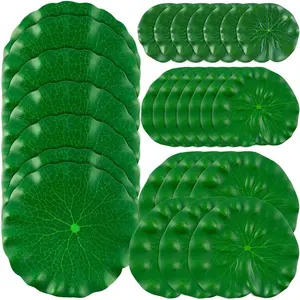 28 Pcs Realistic Lily Pads, 4 Kinds Artificial Floating Foam Lotus Leaves Water Lily Foliage Decor for Pond Pool Koi Fish Patio Aquarium