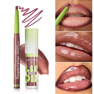 Lip Liner Lip Oil Combo, Waterproof Long-Lasting Lip Liner, Moisturizing Lip Oil, Smooth Matte Finish, Glossy Shine, Perfect Lips