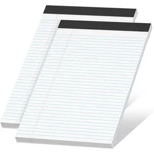 Legal Pads 8.5 x 11 inch Notepad, 2 Pack White Note Pads 8.5'' x 11'' for Work, Double-Side Printed Lined Paper Pads College Ruled White Notepads 30 Sheets Per Writing Pad for School, , Office