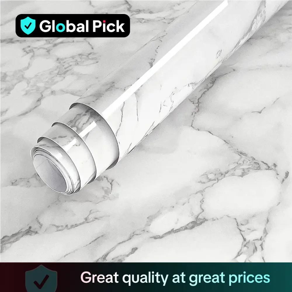 Marble Pattern Self-adhesive Sticker, 1 Roll Waterproof Decorative Paper for Countertop Furniture Table, Decorative Wallpaper for Home Living Room Kit