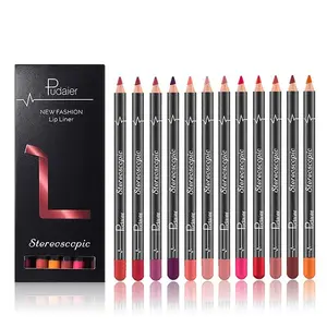 Long Lasting Lip Liner, 12pcs/ set Matte Lip Liner, Smudge Proof Easy Coloring Lip Liner Pen, Lip Makeup, Girls and Women Makeup Accessories, Lipliner Set, Lip Liner Kitsache u lipliner