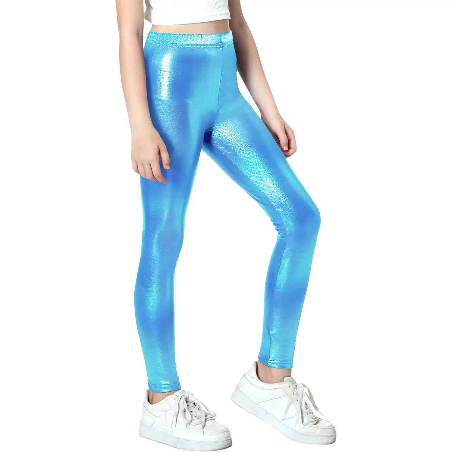 Girls' Metallic Stretch Comfort Shiny Mystique Dance Leggings - Toddler Kids Teen Yoga Party Workout Pants Breathable High Waist Fitness Activewear for Dance Class Gym Exercise Girls' Metallic Stretch Comfort Shiny Mystique Dance Leggings - Toddler Kids Teen Yoga Party Workout Pants Breathable High Waist Fitness Activewear for Dance Class Gym Exercise