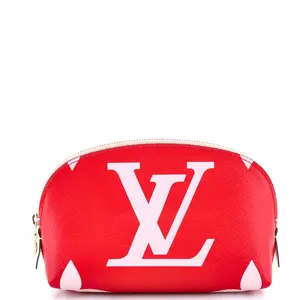 Pre-owned Louis Vuitton Canvas Coated Small Leather Goods Cosmetic Pouch Limited Edition Colored Monogram Giant by Rebag