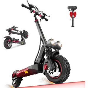 Adult Foldable Electric Scooter (J01) with Seat, 10" Off-Road Tires, 25-30mph Speed, 20-28mi Range, 300+lbs Load Capacity, for Commuting & Outdoor Riding
