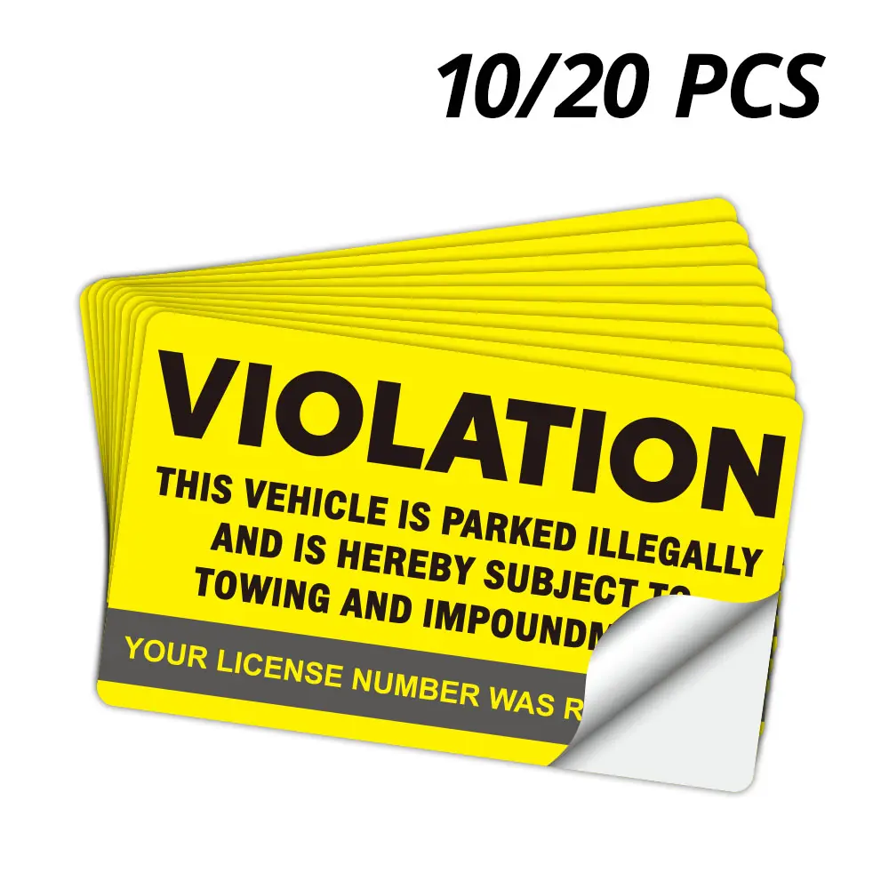 10/20pcs Parking Violation Warning Stickers, Sticker for Cars, Automotive Accessories, Automobile Decals, Vehicle Window Parking Warning Decals, 10x6cm/3.9x2.4 Inches, Warn About Poor Parking Behavior