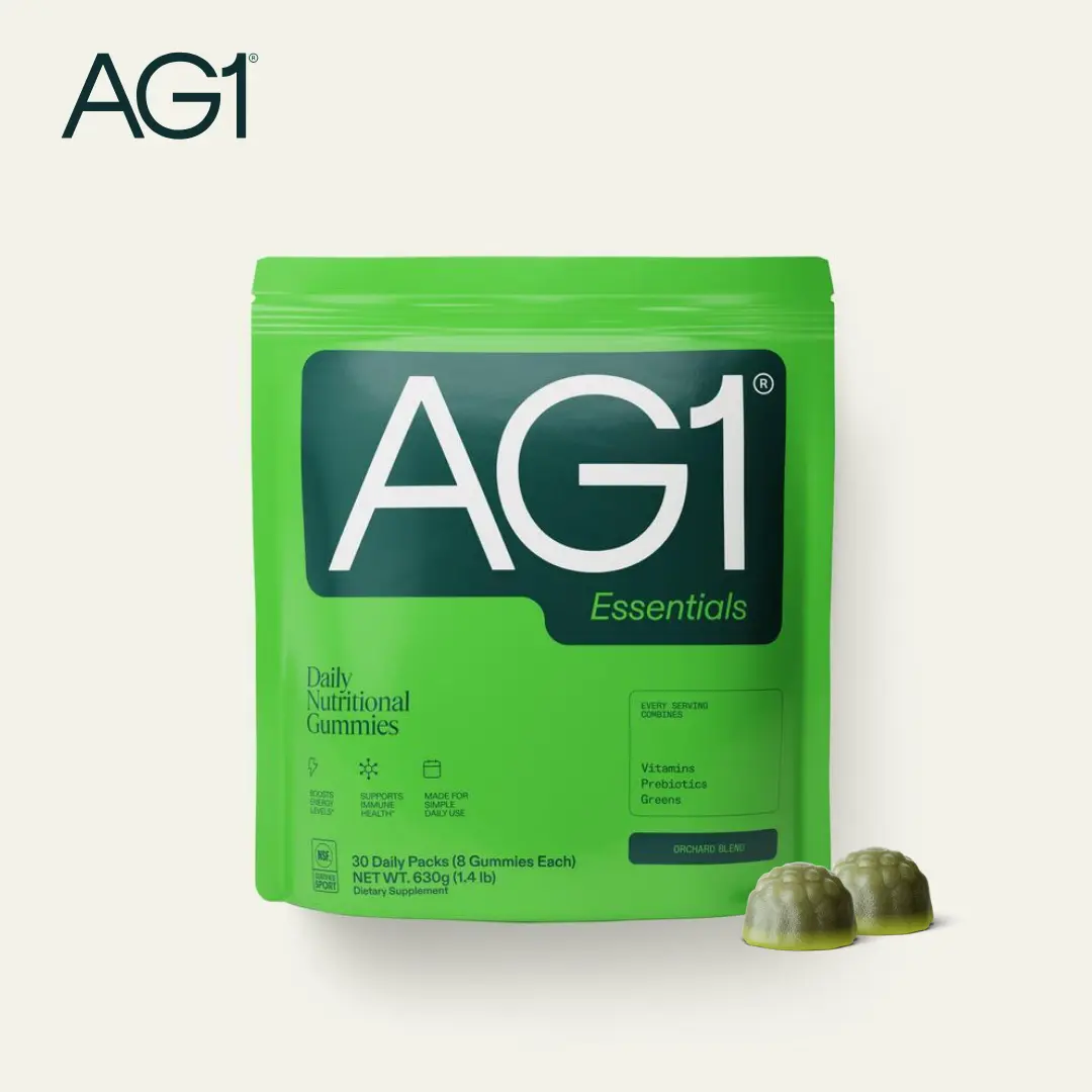 AG1 Essentials Gummies – Daily Multivitamin + Prebiotic, NSF Certified