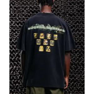 73Studio X Call Of Duty Modern Warfare 25 Streak Vintage T-Shirt Black Acidwash