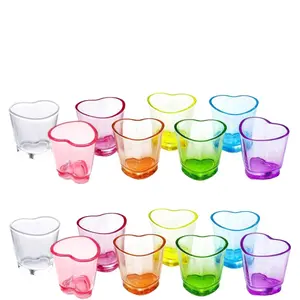 16Pcs Colorful Plastic Shot Glasses, 1.5 oz Heavy Base Shot Glasses Set, Heart Shaped Shot Glasses Set, Tequila Cups Small Glass, Shot Glasses for Whiskey, Tequila, Vodka, Spirits & Liquors - Home Improvement.
